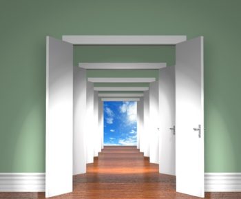 36748830 - ssequence of the open white doors to heaven.